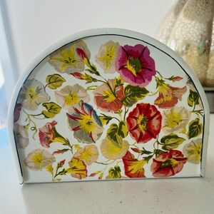 MacKenzie Childs Enamel Napkin Holder Morning Glory - Retired Pattern Rare